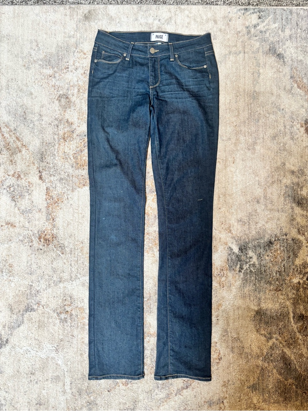 PAIGE Women's Dark Indigo Straight Leg Jeans